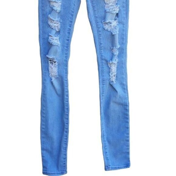 PacSun Womens Jeans Jeggings Stretch Skinny Distressed Light Wash Blue Sz 23 - Picture 6 of 8